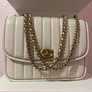 Coach Quilted Leather Madison Brass/leather Chain, shoulder bag